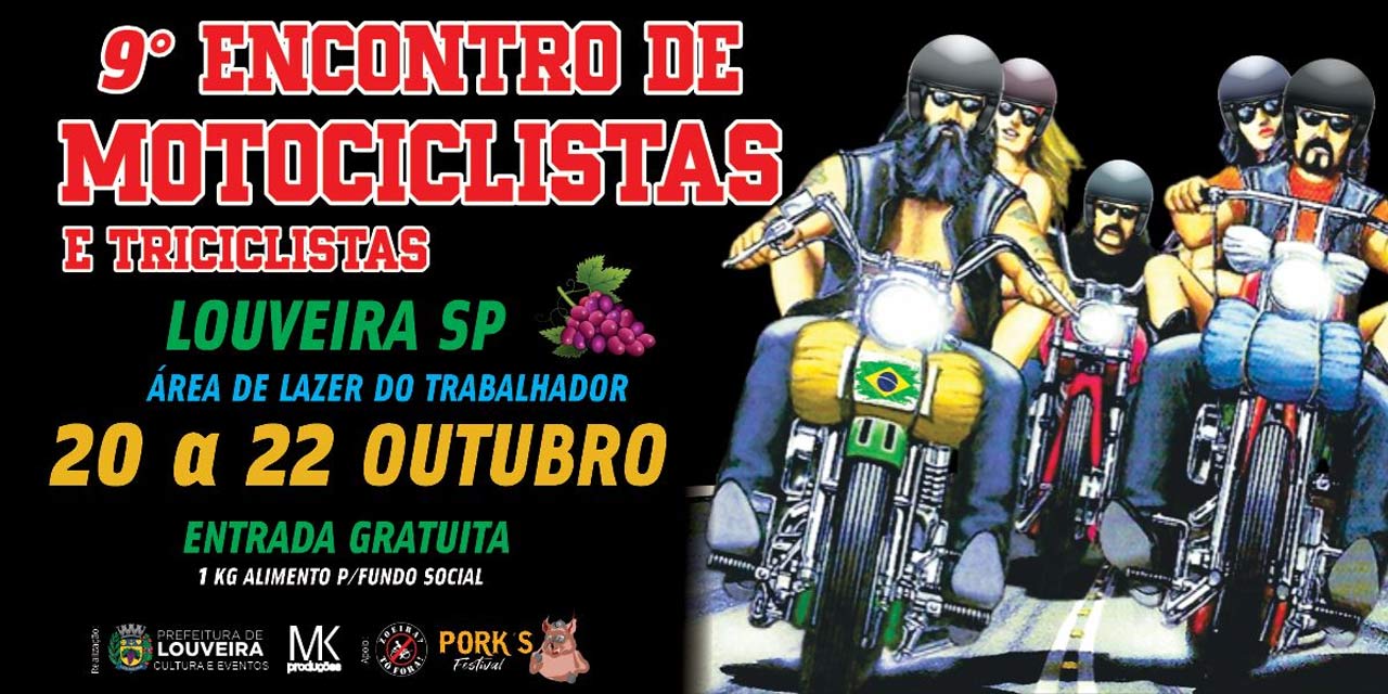 9º Encontro de Motociclistas de Louveira começa nesta sexta