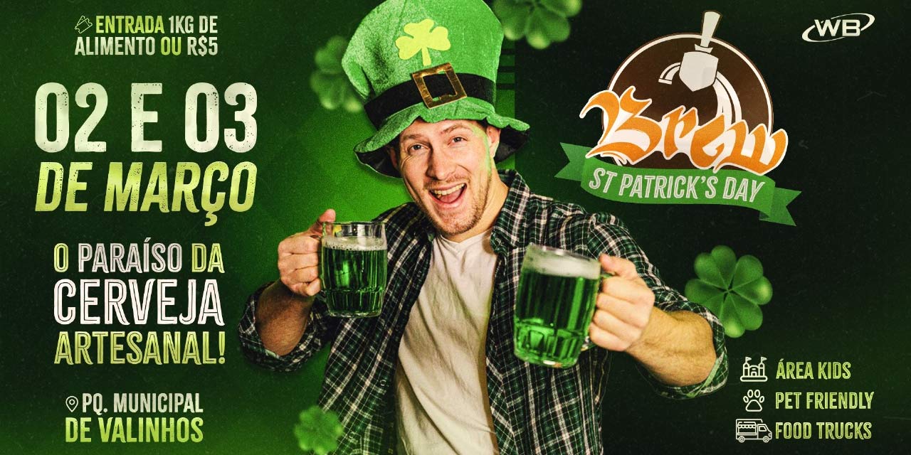 Brew Festival em Valinhos celebra St. Patrick’s Day
