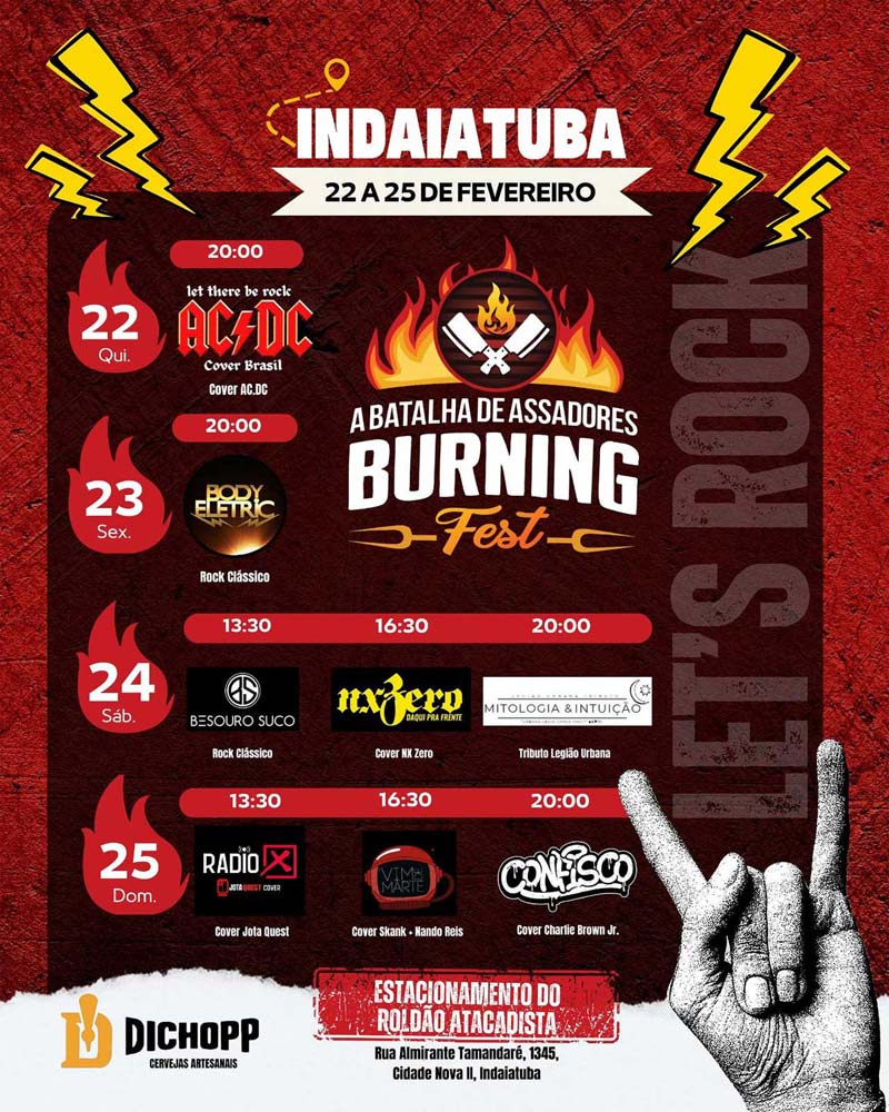 Burning Fest em Indaiatuba começa dia 22 de fevereiro