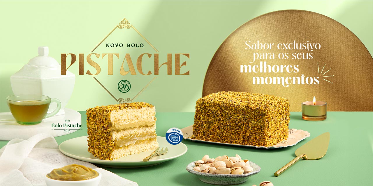 Bolo Pistache chega ao cardápio da Sodiê Doces