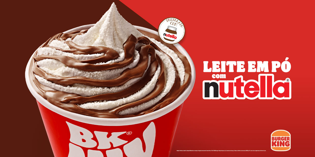 Burger King apresenta BK Mix Leite em Pó com Nutella