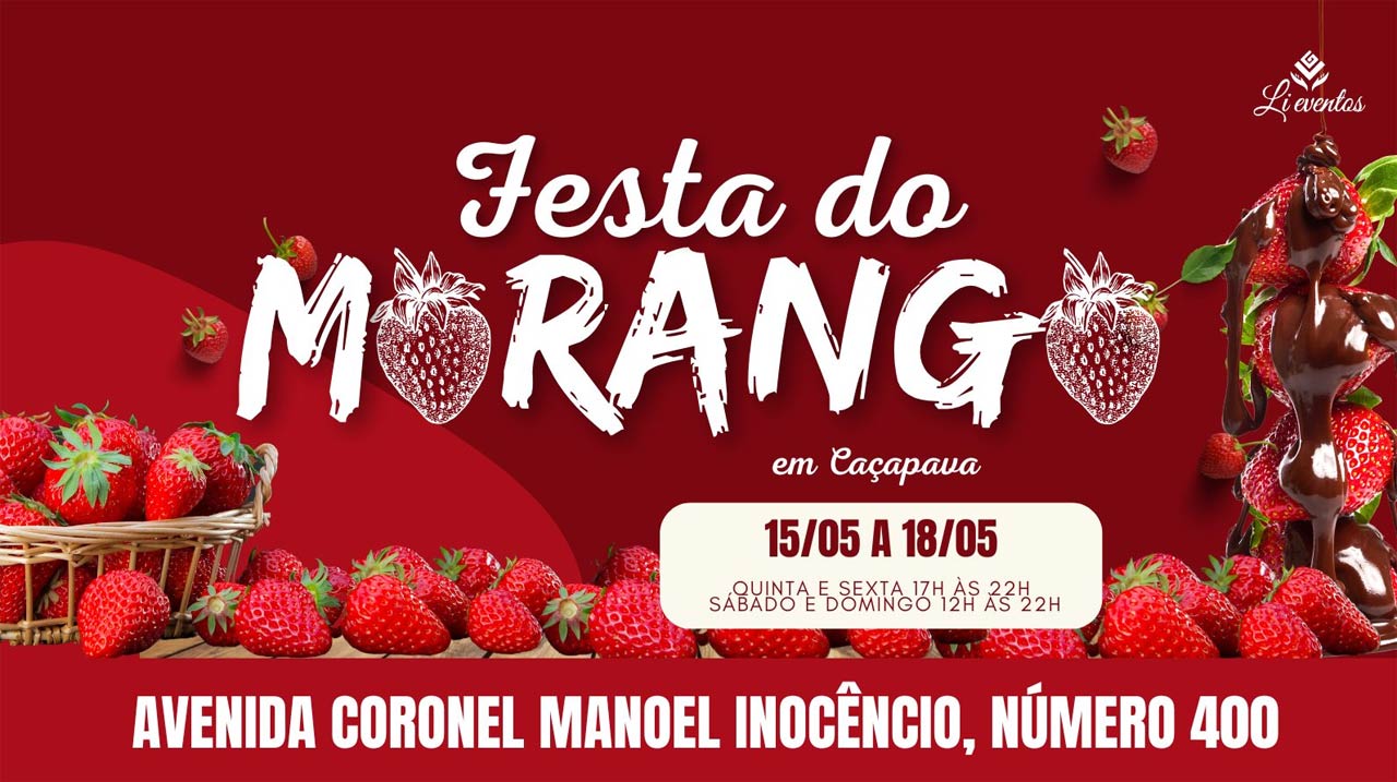Festa do Morango agita Caçapava a partir desta quinta