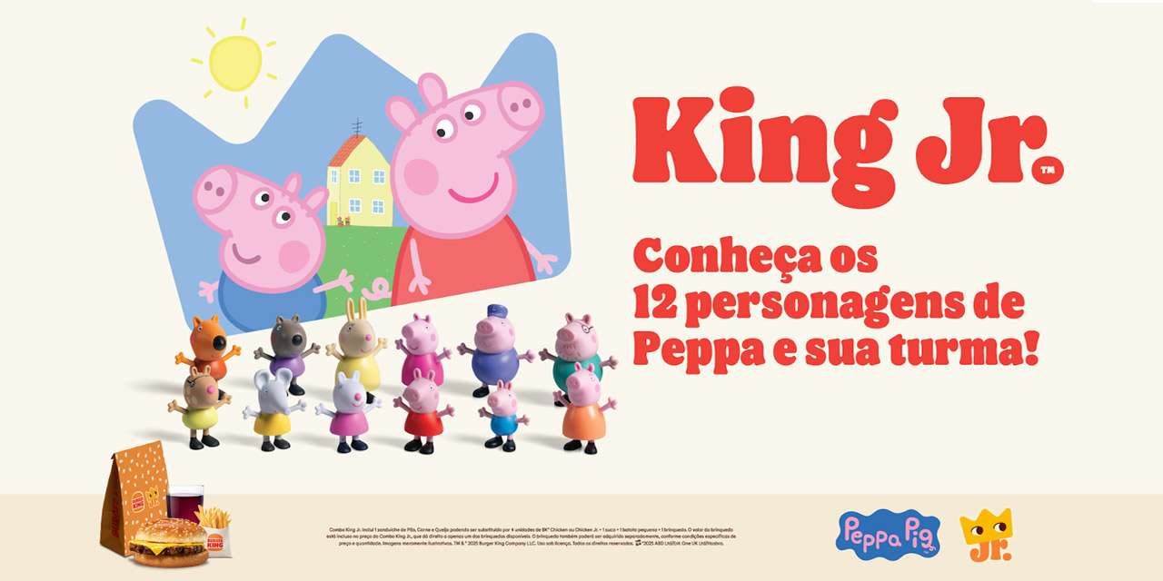Peppa Pig e sua turma fazem a festa no Burger King
